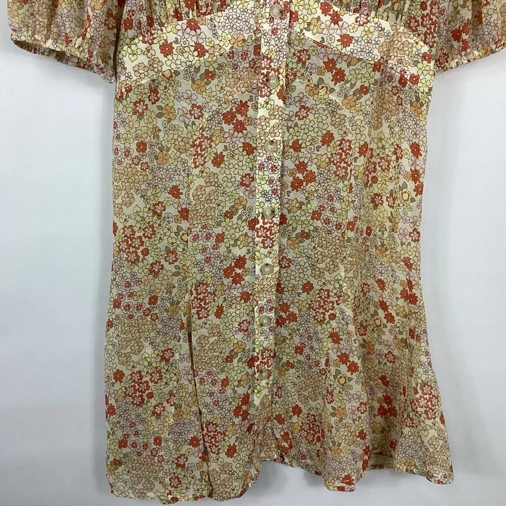Free People Bonnie Mini Dress In Tea Combo Size XS